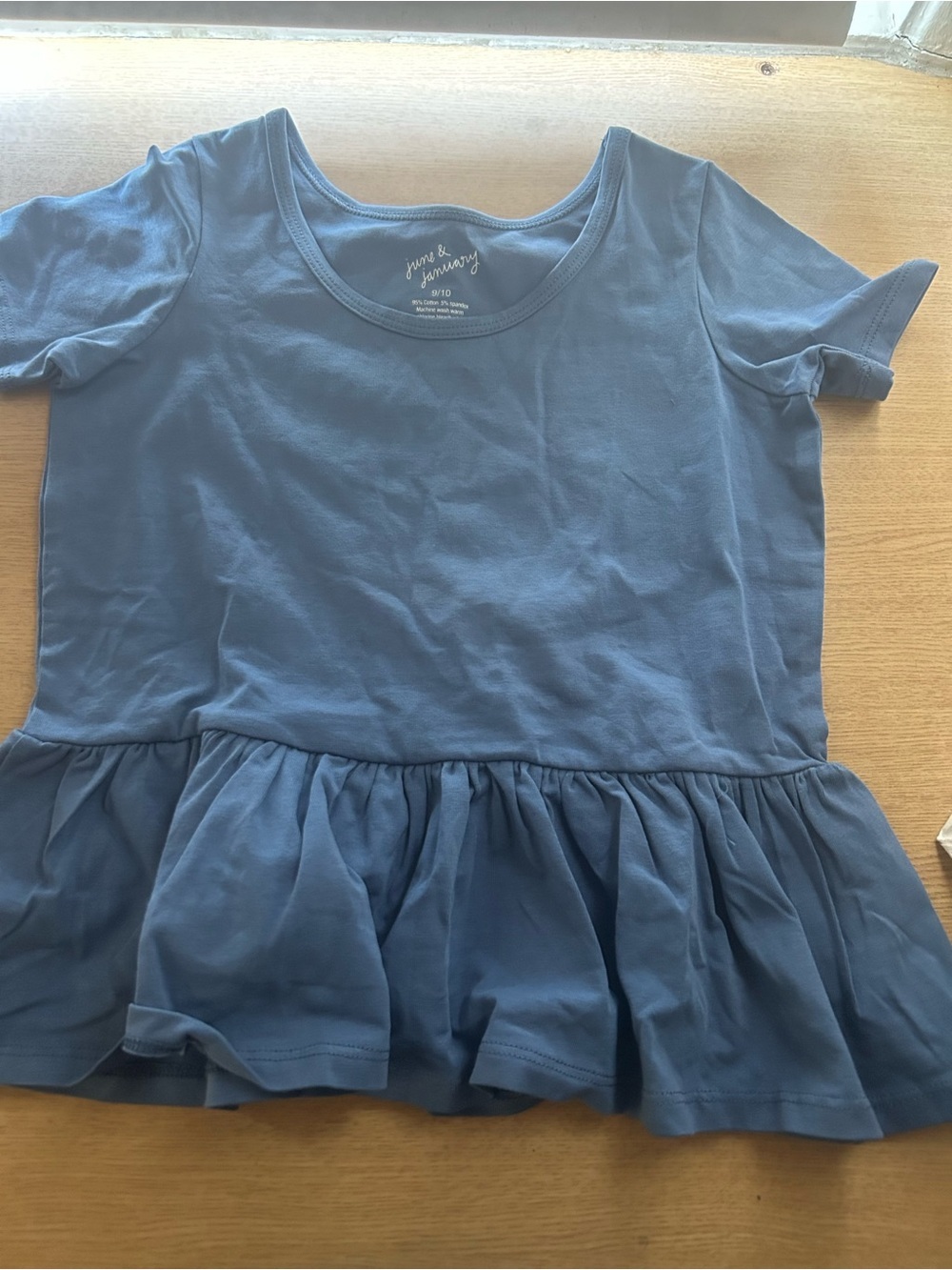 Girls' Slate Blue Peplum Short Sleeve Tee